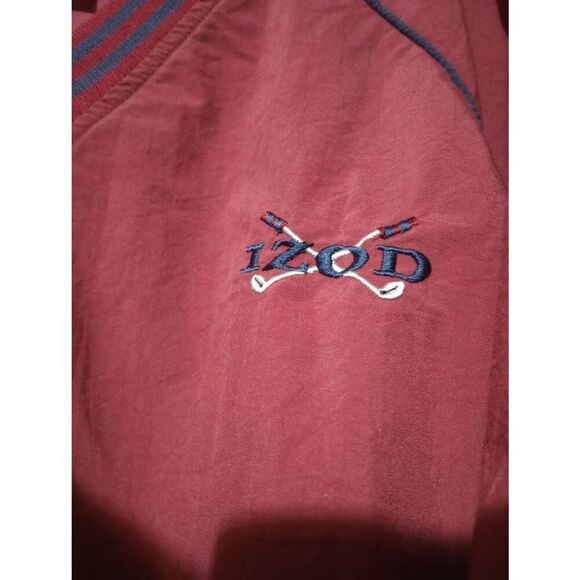 Izod Golf Shirt Men's Large Red Wind Breaker Water Resistance - Picture 4 of 6